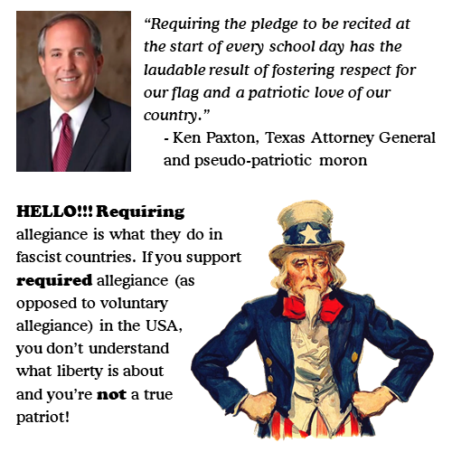 Requiring Allegiance to the flag