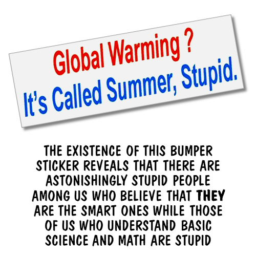Global warming denial bumper sticker
