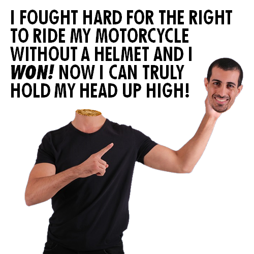 Motorcyclists against helmets